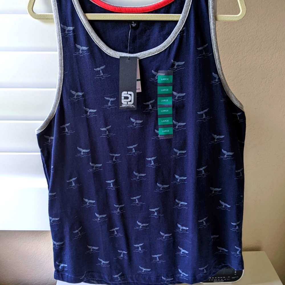 💙 NWT DISTORTION CLOTHING TANK TOP SLEEVELESS MUSCLE SHIRT - Picture 2 of 8